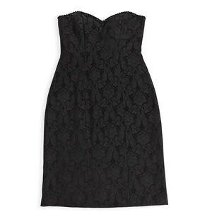 Vintage 80s Union Made Black Strapless Dress Sequin Bust Size 5/6‎